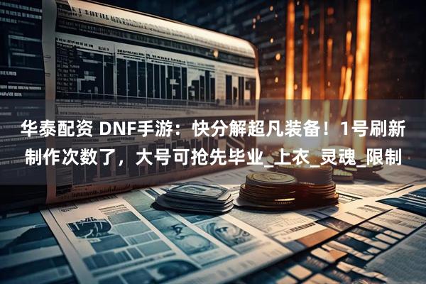 华泰配资 DNF手游：快分解超凡装备！1号刷新制作次数了，大号可抢先毕业_上衣_灵魂_限制